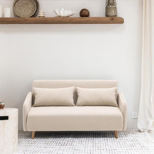 Slaapbank, Huis en Inrichting, Slaapkamer | Slaapbanken, Nieuw, 140 cm, 190 cm of minder, Tweepersoons, Crème, Beige, Ophalen