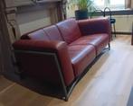 Lederen zetel Bordeauxrood 2 zit modern strak design Harvink, Huis en Inrichting, Ophalen, Gebruikt, 150 tot 200 cm, Tweepersoons