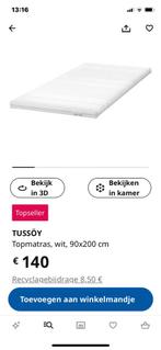 Surmatelas blanc à 2 touffes, Maison & Meubles, Deux personnes, 90 cm, Enlèvement, Utilisé