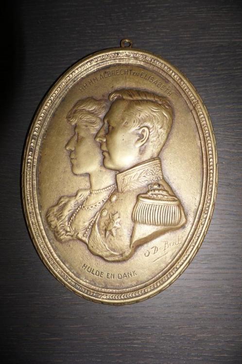 ZELDZAAM plaque van koning Albert & koningin Elisabeth, Verzamelen, Koningshuis en Royalty, Ophalen of Verzenden