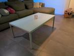 Moderne salontafel - stalen frame, glazen blad, Huis en Inrichting, Tafels | Salontafels, Ophalen, Gebruikt, 100 tot 150 cm, 50 tot 100 cm