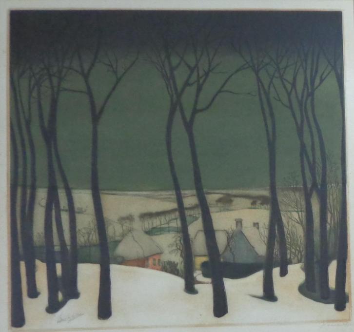 VALERIUS DE SAEDELEER / GRANDS ARBRES / KLEURETS / 80x80cm, Antiek en Kunst, Kunst | Litho's en Zeefdrukken, Ophalen