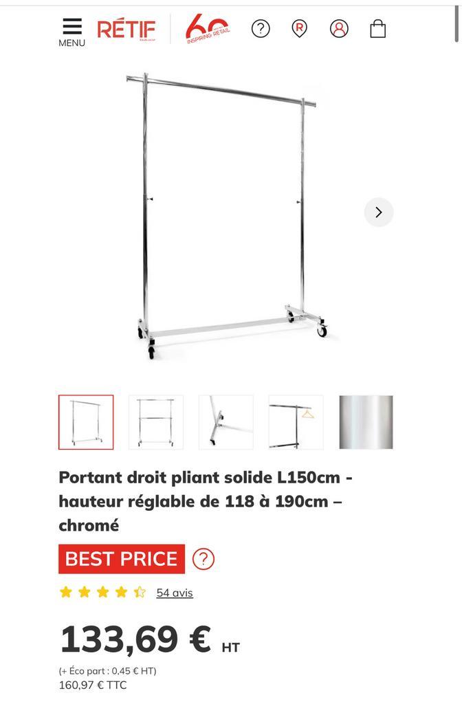 PORTANT ALU SOLIDE RÉGLABLE, Vêtements | Femmes, Portants à vêtements, Comme neuf, Enlèvement