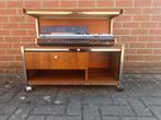 Vintage platenspeler meubel / TV kast op wielen, Huis en Inrichting, Ophalen, Gebruikt, Teakhout