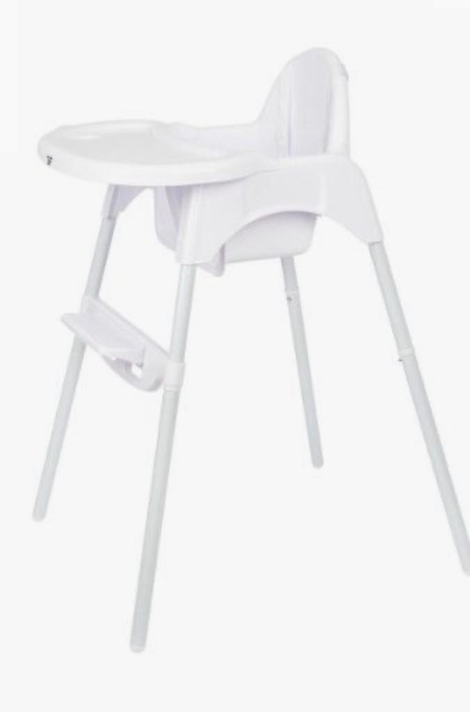 Kinderstoel wit, Kinderen en Baby's, Kinderstoelen, Zo goed als nieuw, Afneembaar eetblad, Gordel(s), Ophalen