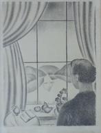 GUSTAVE VAN DE WOESTYNE / ZELFPORTRET / ZW-W LITHO / 55x43cm, Ophalen of Verzenden
