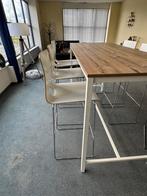 tafel met 6 krukken in heel goede staat, Ophalen, Gebruikt, 50 tot 100 cm, Metaal