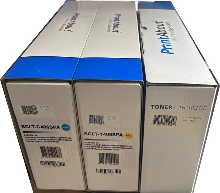 3 nieuwe kleuren toners CLT-C406SPA voor Samsung printer, Computers en Software, Printerbenodigdheden, Nieuw, Toner, Verzenden