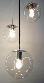 Vintage Peill & Putzler cascade globe hanglamp glas luster, Ophalen of Verzenden, Gebruikt, Vintage cascade design luster Peill & Putzler hanglamp