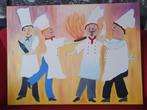 Funny Chefs, Peinture, 75 à 100 cm, Enlèvement, 50 à 75 cm