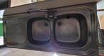 Evier double inox pour buanderie., Ophalen, Gebruikt, Grijs