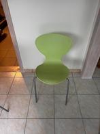 Ronde tafel en 4 groene stoelen, Huis en Inrichting, Ophalen, Zo goed als nieuw