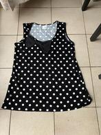 Leuk zwart met wit topje en strik - maat 50, Ophalen of Verzenden, Overige kleuren