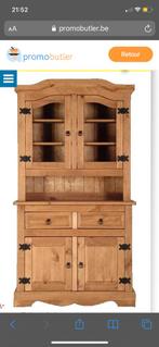 Armoire buffet vaisselier en pin massif mexicain, Maison & Meubles, Armoires | Buffets, Enlèvement, Comme neuf, Pin