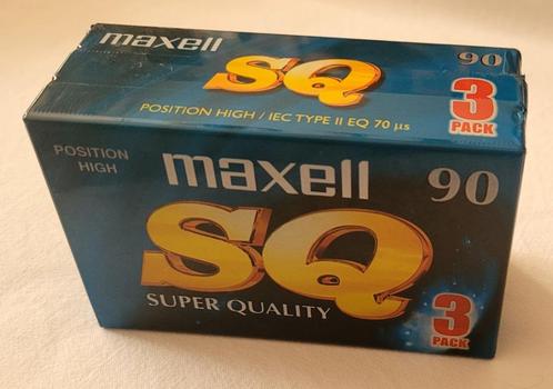 Maxell SQ 90 Audio cassettes 3-pack - Nieuw, Cd's en Dvd's, Cassettebandjes, Nieuw in verpakking, Onbespeeld, Ophalen of Verzenden