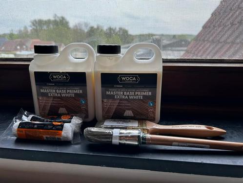 Set voor Houten Vloerbehandeling - WOCA Primer, Doe-het-zelf en Bouw, Verf, Beits en Lak, Nieuw, Wit, Ophalen