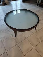 Salontafel glas in nieuwstaat  diameter 110cm, Huis en Inrichting, Ophalen, Rond, Minder dan 50 cm, 100 tot 150 cm