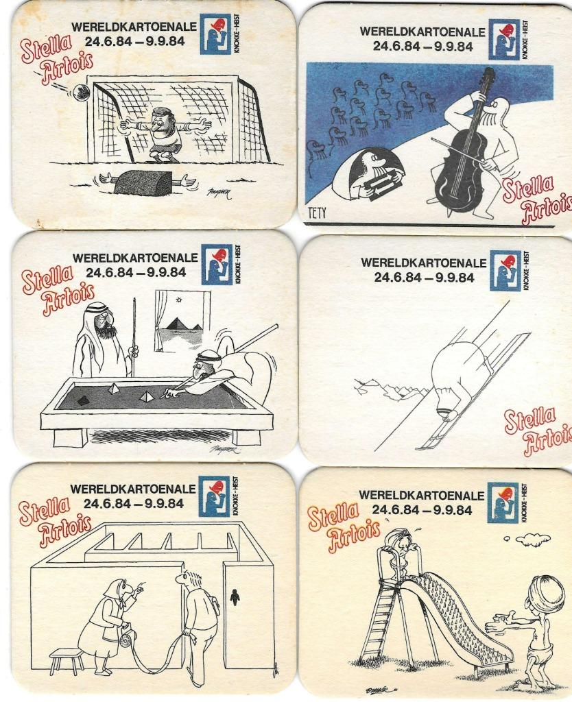 bierviltjes 34st Stella Artois Wereldkartoenale 1984, Verzenden