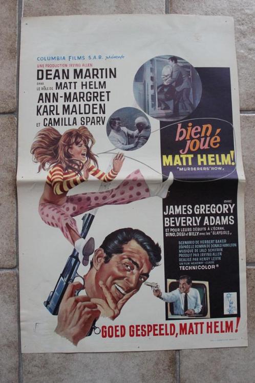 filmaffiche Dean Martin Murderers' Row 1966 filmposter, Verzamelen, Posters, Zo goed als nieuw, Film en Tv, A1 t/m A3, Rechthoekig Staand