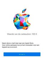 Apple cadeaubon 100€, Tickets en Kaartjes, Kortingen en Cadeaubonnen, Cadeaubon