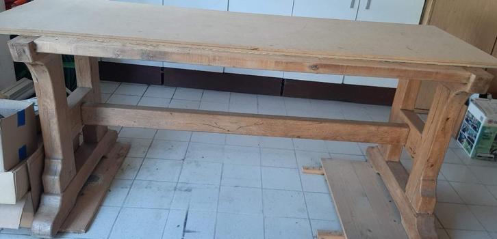 Massief oude eiken onderstel van eettafel, Antiek en Kunst, Antiek | Meubels | Tafels, Ophalen