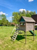 Houten speeltoestel met huisje, glijbaan en schommel, Kinderen en Baby's, Ophalen, Gebruikt, Hout