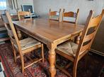 eettafel met stoelen, Huis en Inrichting, Ophalen, Eikenhout, 50 tot 100 cm, Zo goed als nieuw
