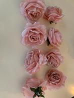 Lot de 8 roses à paillettes - avec pince, Enlèvement ou Envoi, Comme neuf