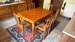 Tafel met 6 stoelen en vitrine kast, Huis en Inrichting, Ophalen, Gebruikt, Jaren 70, 4 tot 6 stoelen