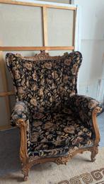 Vintage houten Roccoco/Baroque fauteuil floraal patroon, Ophalen