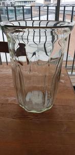 Grote zware vaas in geriept glas hoogte 34 cm,diameter 24 cm, Nieuw, Glas, Ophalen of Verzenden