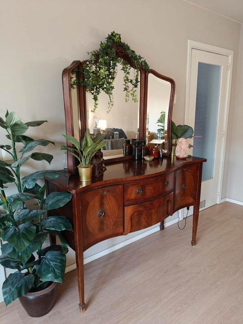Vintage commode kast met spiegel, Huis en Inrichting, Kasten | Dressoirs, Gebruikt, Ophalen