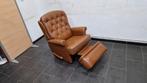 vintage manuele relaxfauteuil in echt leer, bruine kleur in, Ophalen of Verzenden, Zo goed als nieuw, Leer