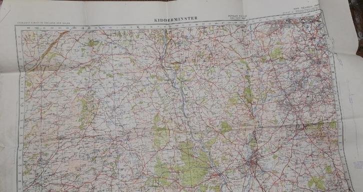 US KIDDERMINSTER WW2 1940 militaire topografische kaart, Verzamelen, Militaria | Tweede Wereldoorlog, Verzenden