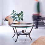 Salontafel van marmer en metaal (46x82x82cm) - Tikamoon, Huis en Inrichting, Ophalen, 50 tot 100 cm, Rond, 50 tot 100 cm