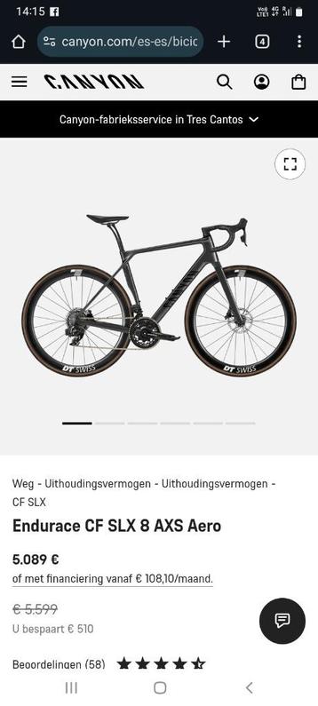 Nieuwe Canyon Endurance racefiets SLX8 Aero, Fietsen en Brommers, Carbon, Heren, Nieuw, Ophalen