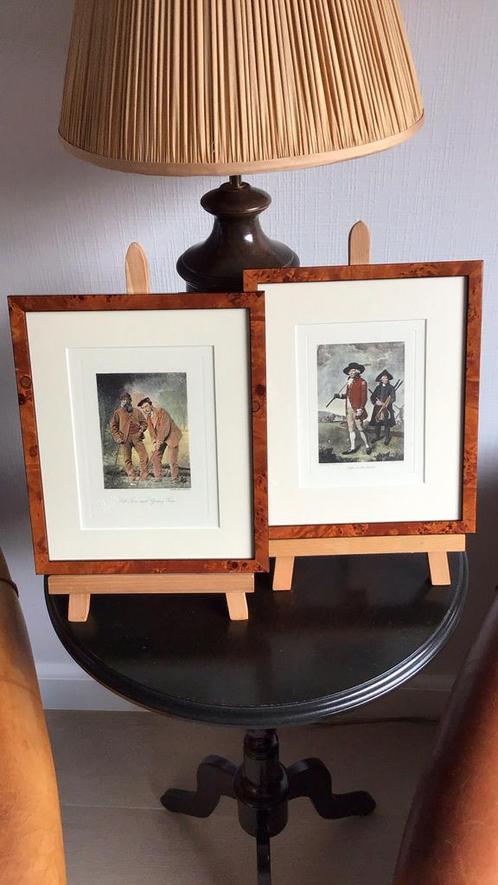 Engelse gravuren met de hand ingekleurd, Antiek en Kunst, Kunst | Litho's en Zeefdrukken, Ophalen