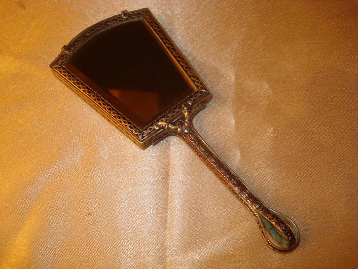 Ancien Petit Miroir Florentin de Poche Années 50, Antiquités & Art, Antiquités | Miroirs, Autres formes, Enlèvement ou Envoi