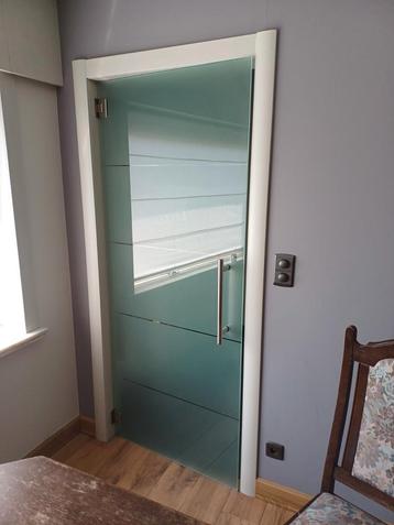 Glazen deur mat glas, Doe-het-zelf en Bouw, Deuren en Vliegenramen, Ophalen, Gebruikt, Binnendeur, Glas