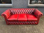 Stoere Chesterfield zetel rood GRATIS BEZORGD, Ophalen of Verzenden, Leer