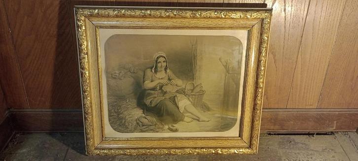 Gravure non signée, 62x52, n320, Antiquités & Art, Art | Eaux-fortes & Gravures, Enlèvement