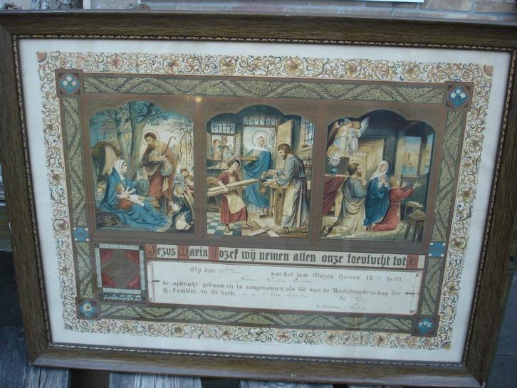Oorkonde religie. Jezus Maria Jozef van 1933, Antiek en Kunst, Antiek | Religieuze voorwerpen, Ophalen