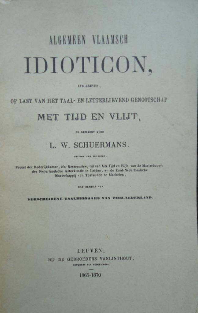 Algemeen Vlaamsch Idioticon, Boeken, Geschiedenis | Nationaal, Ophalen of Verzenden