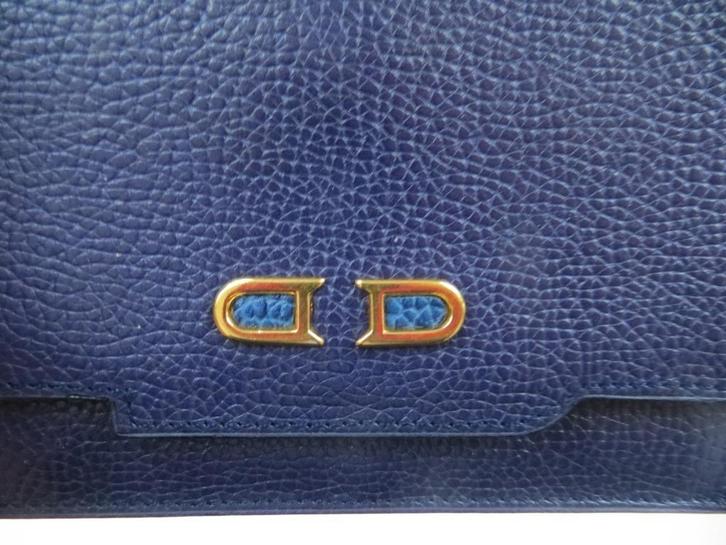 Delvaux portefeuille paars blauw, Handtassen en Accessoires, Portemonnees, Gebruikt, Overige merken, Blauw, Leder, Met knipsluiting