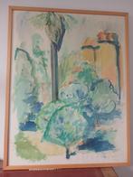 Gouache schilderij Mediterraan landschap, Ophalen