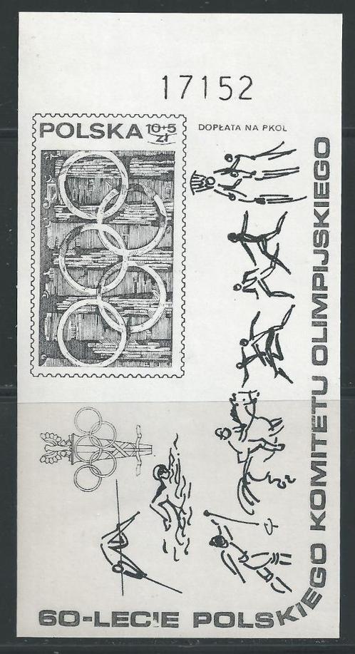 Pologne 60 ans Comité Olympique Neufs BF-timbre 2628, Timbres & Monnaies, Timbres | Timbres thématiques, Non oblitéré, Sport, Enlèvement ou Envoi