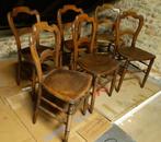6 anciennes chaises style Louis Philippe, Vijf, Zes of meer stoelen, Gebruikt, Bruin, Hout