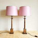 Magnifique ensemble de lampes de table vintage Kullmann Holl, Comme neuf, Bois, Enlèvement ou Envoi
