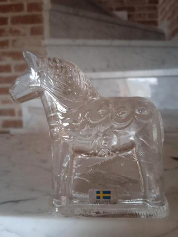 Oude Lindshammar Zweden Kristallen Paarden Beeldje  beschikbaar voor biedingen