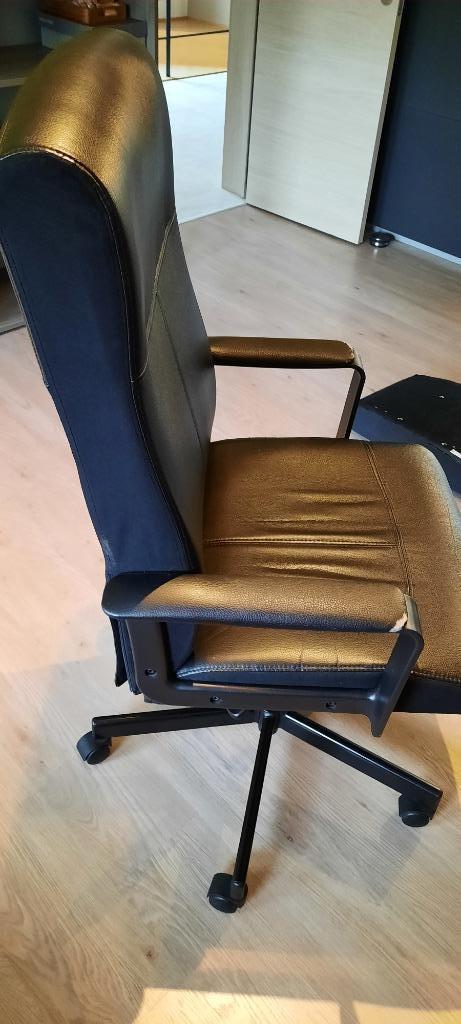 Zwarte verstelbare bureaustoel Ikea MILLBERGET, Huis en Inrichting, Bureaustoelen, Gebruikt, Bureaustoel, Zwart, Ophalen